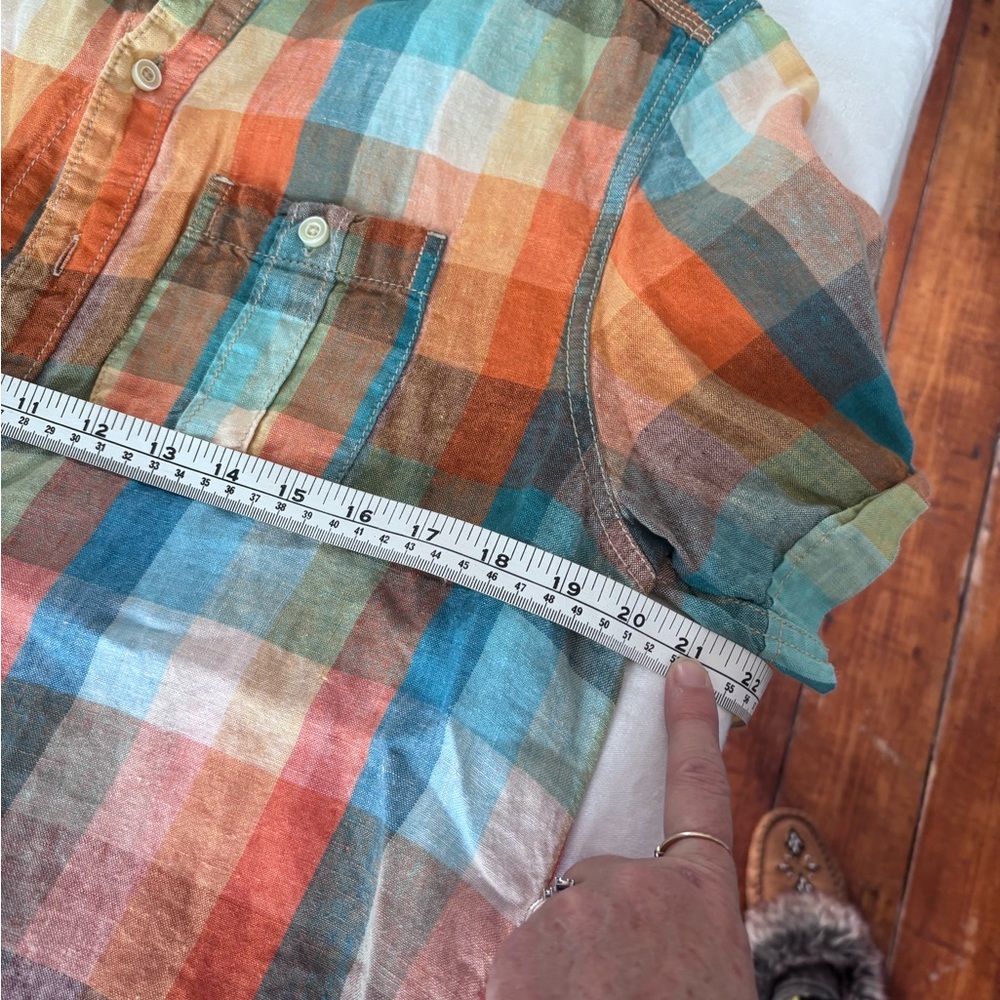 Men’s Tommy Bahama Short Sleeve Button Front Plaid 100%Linen Shirt Small - Picture 10 of 14